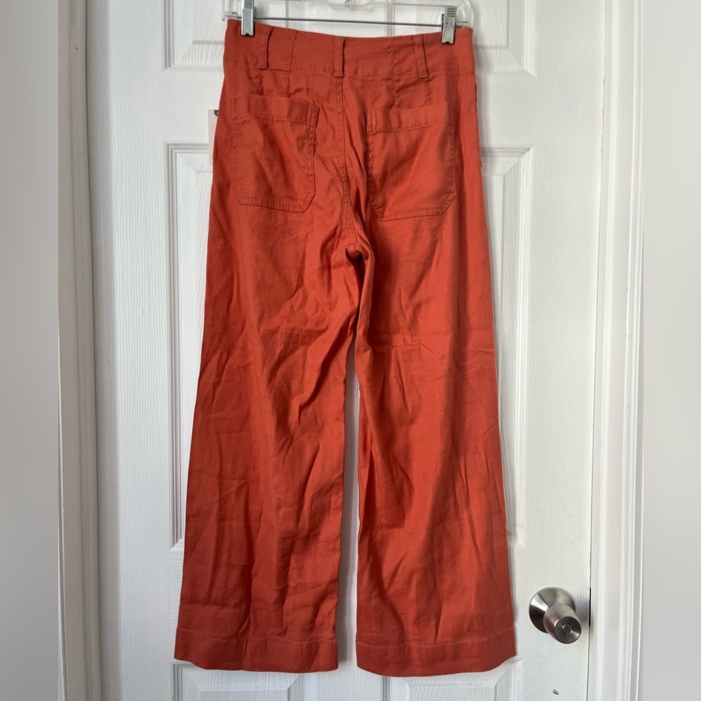 Anthropologie Maeve Colette Linen Blend Wide Leg Crop Pant Size 26 - Picture 3 of 8